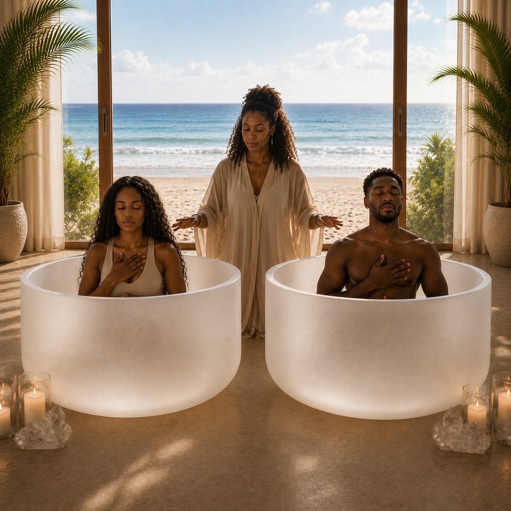 Aether Human Size Crystal Singing Bowl - Double Set - 40inch