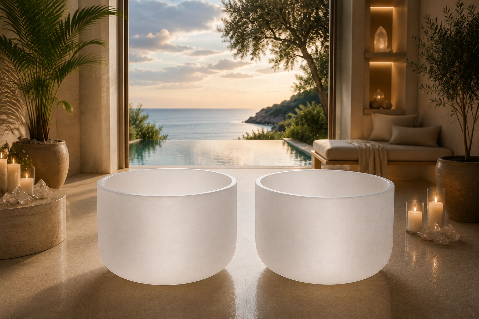 Aether Human Size Crystal Singing Bowl - Double Set - 40inch
